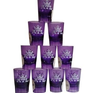 10-Pack AAF Atlanta Legends Shot Glasses 2 oz Purple/White ATL Crown Logo